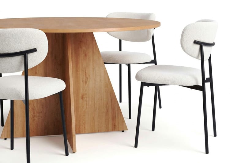 Vera Matgrupp runt 130 cm Ek med 6 Lucy Matstolar - Ek - Products - Möbler - Bord & matgrupp - Matgrupp