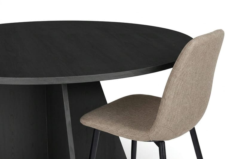 Vera Matgrupp runt 130 cm Svart med 6 Nibe Matstolar - Svart - Products - Möbler - Bord & matgrupp - Matgrupp