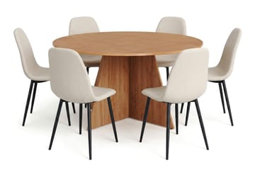 Beige/Svarta metallben - Brun