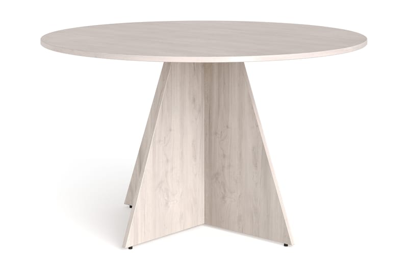 Vera Runt Matbord ø130 cm Fanér, Vitlaserad ek