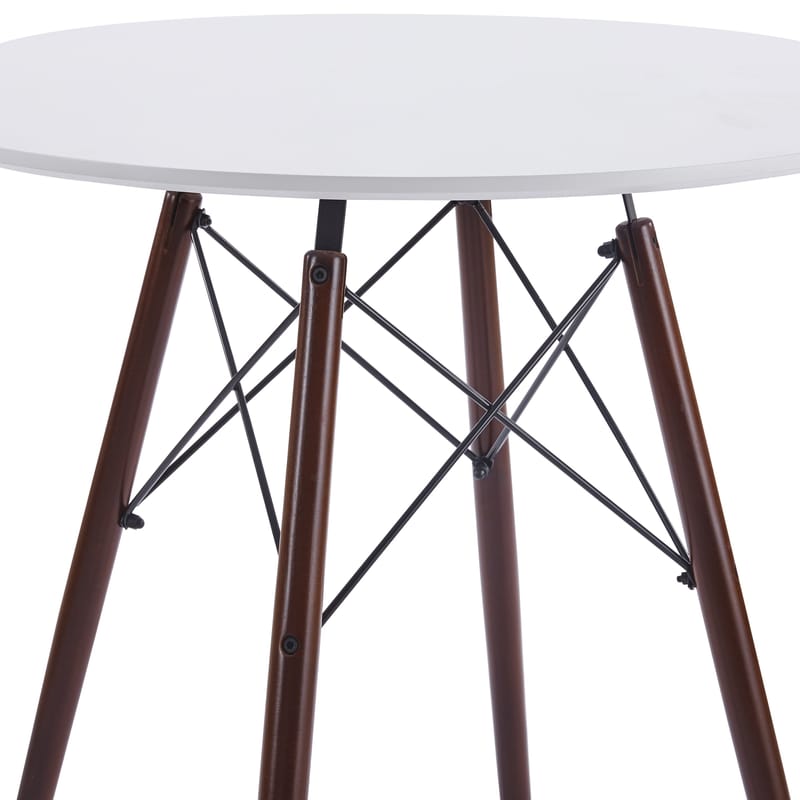Vilgot runt matbord med bruna ben - Ø80 cm - Vit/Brun - Products - Möbler - Bord & matgrupp - Matbord & köksbord