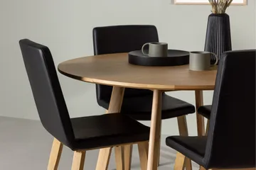 Yakidon Matgrupp 120 cm Rund med 4 Today stolar - Svart - Products - Möbler - Bord & matgrupp - Matgrupp