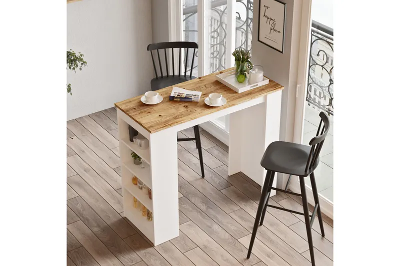 Zambasa Barbord 120 cm - Natur/Vit - Products - Möbler - Bord & matgrupp - Barbord & ståbord
