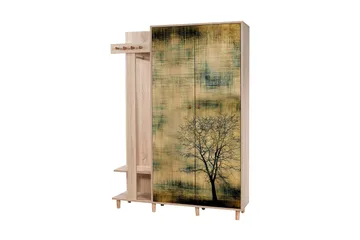 Brokind Klädförvaring 135 cm - Ek/Brun - Products - Möbler - Hallmöbler - Möbelset för hall & entre