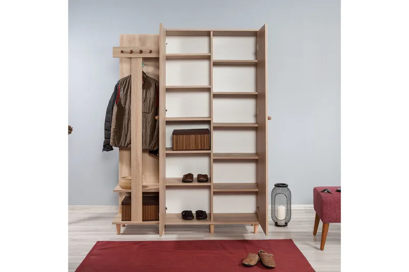 Brokind Klädförvaring 135 cm - Ek/Brun - Products - Möbler - Hallmöbler - Möbelset för hall & entre