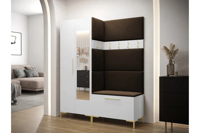 Dunvegan Hallmöbelset 158x46 cm - Vit - Products - Möbler - Hallmöbler - Möbelset för hall & entre