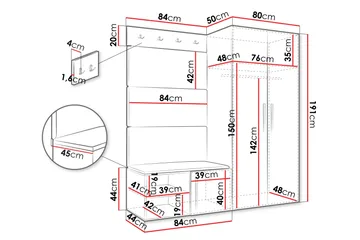 Farosa Hallmöbelset - Brun - Products - Möbler - Hallmöbler - Möbelset för hall & entre