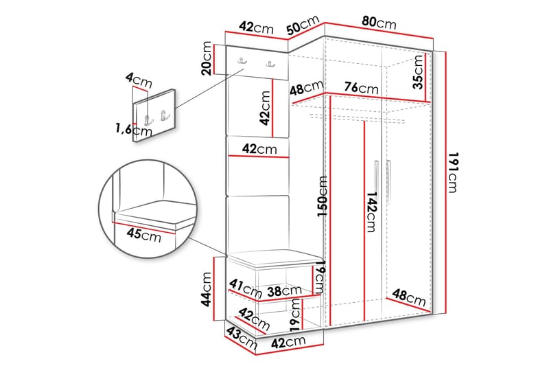 Farosa Hallmöbelset - Grön - Products - Möbler - Hallmöbler - Möbelset för hall & entre