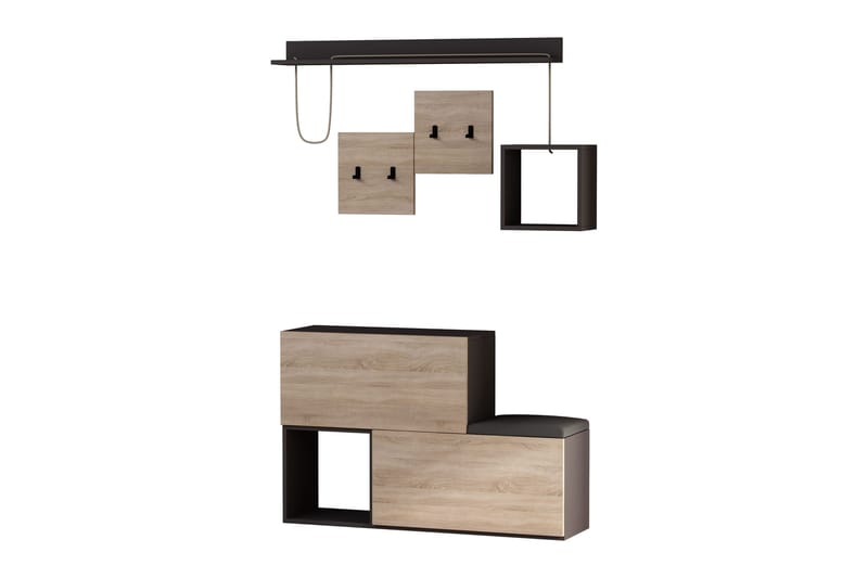 Homitis Hallförvaring - Grå/trä - Products - Möbler - Hallmöbler - Möbelset för hall & entre