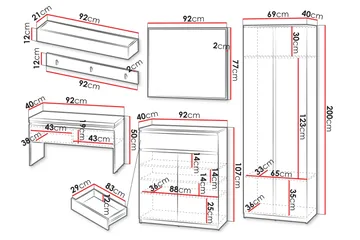 Simply Hallmöbelset - Vit - Products - Möbler - Hallmöbler - Möbelset för hall & entre