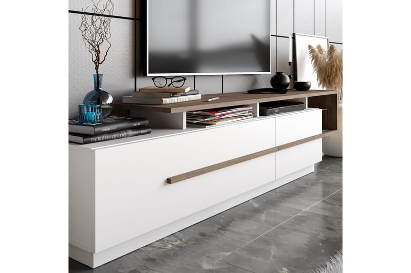 Campora Tv-bänk 150 cm - Mörkbrun/Vit - Products - Möbler - TV- & Mediamöbler - TV bänk & mediabänk