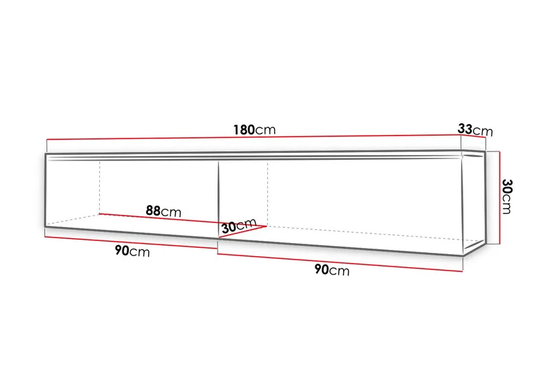 Cuguen TV-bänk 180 cm - Trä/Natur/Vit - Products - Möbler - TV- & Mediamöbler - TV bänk & mediabänk