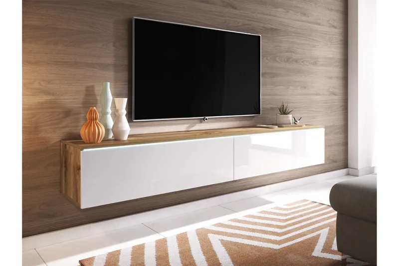 Cuguen TV-bänk 180 cm - Trä/Natur/Vit - Products - Möbler - TV- & Mediamöbler - TV bänk & mediabänk