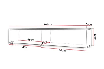 Cuguen TV-bänk 180 cm - Trä/Natur/Vit - Products - Möbler - TV- & Mediamöbler - TV bänk & mediabänk