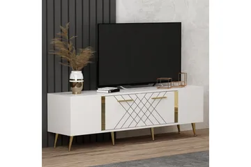 Detas Tv-bänk 150x35 cm Vit/Guld - Hanah Home - Products - Möbler - TV- & Mediamöbler - TV bänk & mediabänk