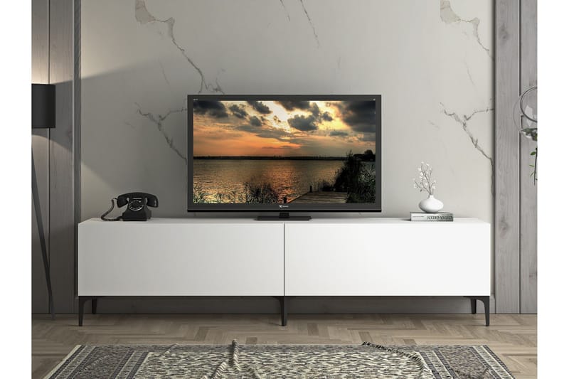 Elspet Tv-bänk 200 cm - Vit - Products - Möbler - TV- & Mediamöbler - TV bänk & mediabänk
