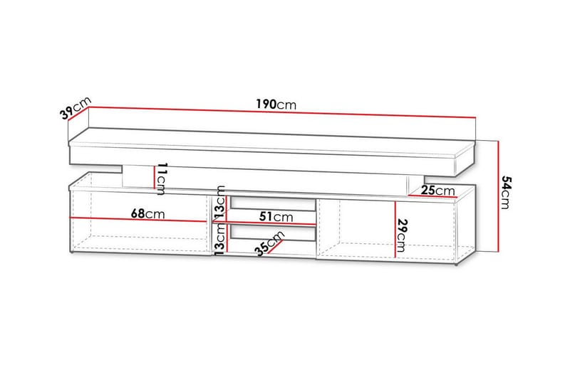 Glenndale Tv-skåp 190 cm - Svart - Products - Möbler - TV- & Mediamöbler - TV-skåp