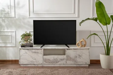 Gulliver Tv-bänk 160x30 cm - Ljus Beige/Marmor - Products - Möbler - TV- & Mediamöbler - TV bänk & mediabänk