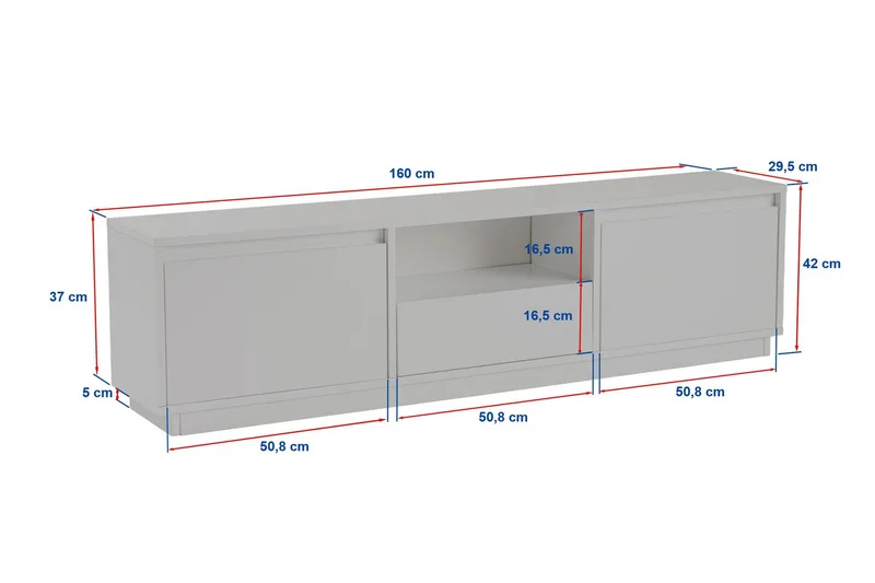 Gulliver Tv-bänk 160x30 cm - Svart - Products - Möbler - TV- & Mediamöbler - TV bänk & mediabänk