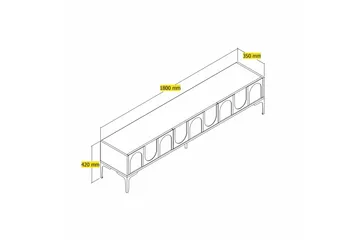 Hazim Tv-bänk 180 cm - Svart - Products - Möbler - TV- & Mediamöbler - TV bänk & mediabänk