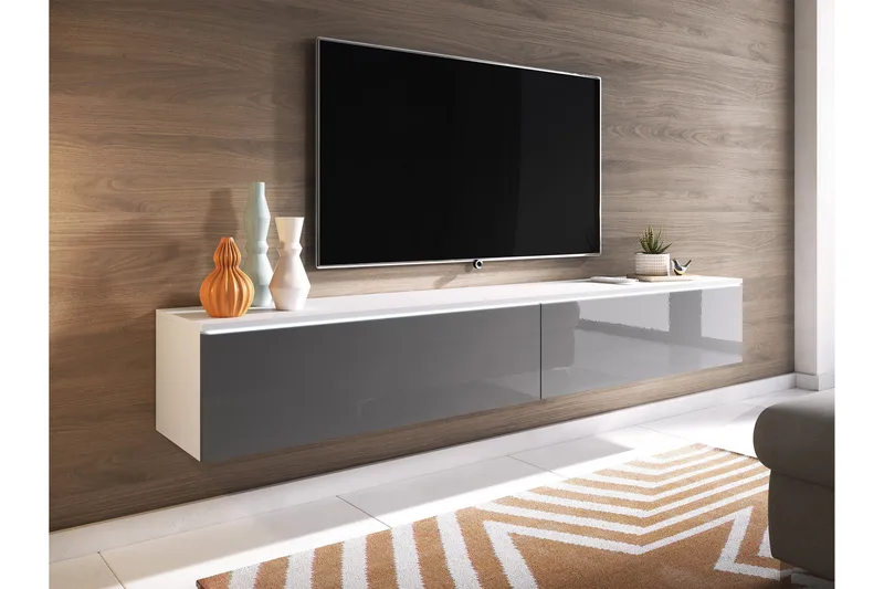 Kanak Tv-bänk 180 cm - Vit/Grå - Products - Möbler - TV- & Mediamöbler - TV bänk & mediabänk