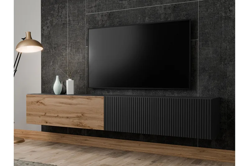 Kangana Tv-bänk 200 cm - Svart - Products - Möbler - TV- & Mediamöbler - TV bänk & mediabänk