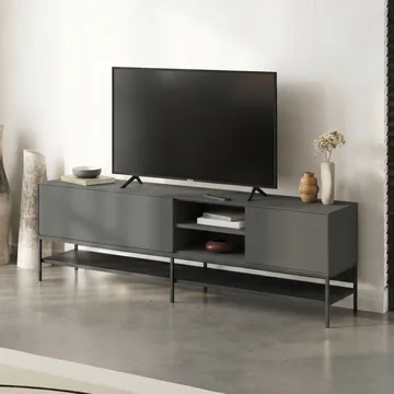 Kenvor Tv-bänk 180 cm - Antracit, Wood Black, Svart - Products - Möbler - TV- & Mediamöbler - TV bänk & mediabänk