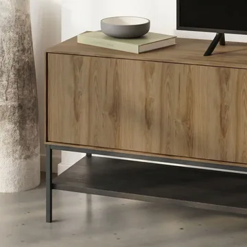 Kenvor Tv-bänk 180 cm - Naturfärgad ek, trä svart, svart - Products - Möbler - TV- & Mediamöbler - TV bänk & mediabänk