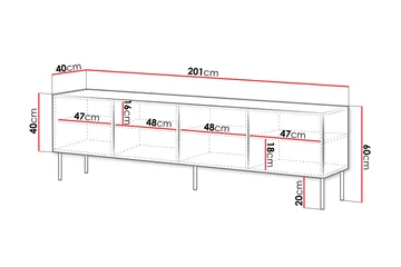 Laholm Tv-bänk 201 cm - Vit - Products - Möbler - TV- & Mediamöbler - TV bänk & mediabänk