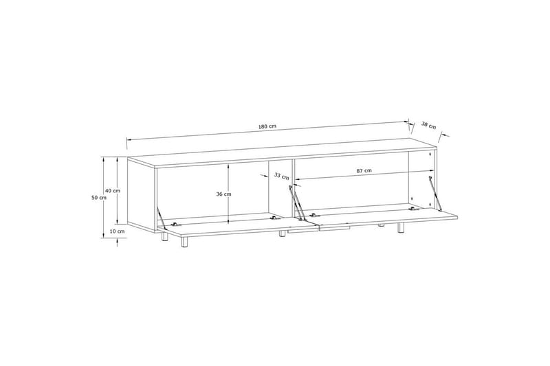 Lowboard Alberto 180x38x50 cm, Ek - 180x38x50 cm, Ek - Products - Möbler - TV- & Mediamöbler - TV bänk & mediabänk