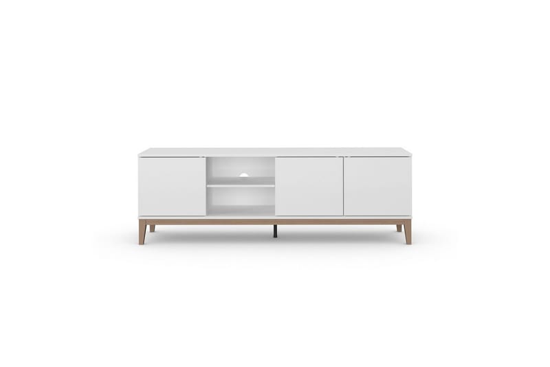 Lowboard Pelle Vit/Wotan ek - Vit/Wotan ek - Products - Möbler - TV- & Mediamöbler - TV bänk & mediabänk