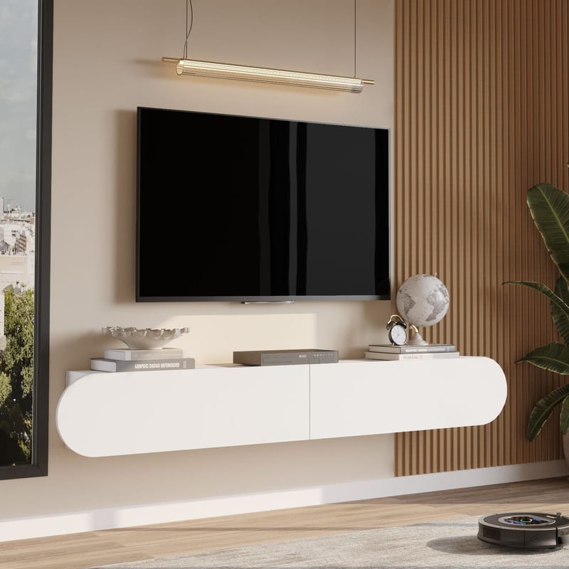 Lumina TV-bänk 180x29,5x31,6 cm - Vit - Products - Möbler - TV- & Mediamöbler - TV bänk & mediabänk