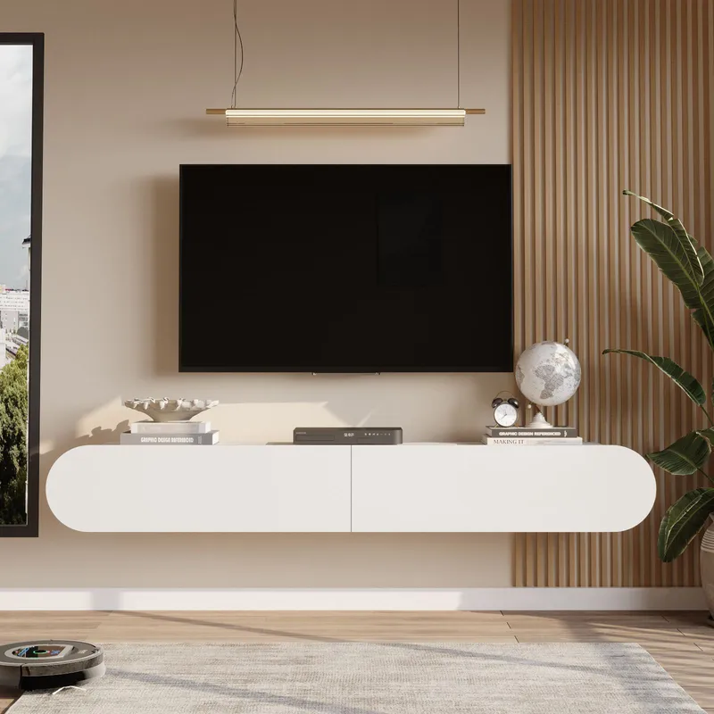 Lumina TV-bänk 180x29,5x31,6 cm - Vit - Products - Möbler - TV- & Mediamöbler - TV bänk & mediabänk