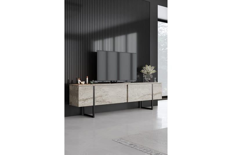 Luxe Tv-bänk 180 cm - Beige/Svart - Products - Möbler - TV- & Mediamöbler - TV bänk & mediabänk