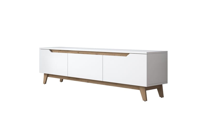 Lychester Tv-bänk 180x35 cm Vit/Brun - Hanah Home - Products - Möbler - TV- & Mediamöbler - TV bänk & mediabänk