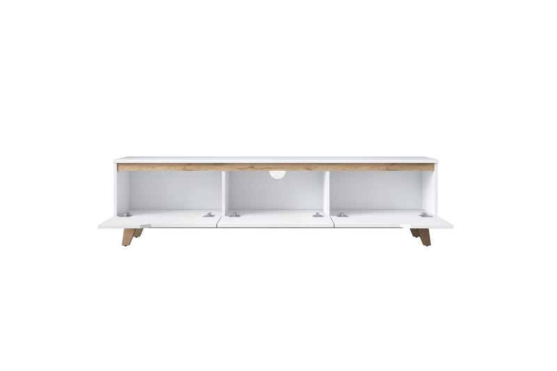 Lychester Tv-bänk 180x35 cm Vit/Brun - Hanah Home - Products - Möbler - TV- & Mediamöbler - TV bänk & mediabänk