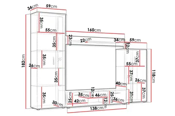 Olerum Tv-möbelset 256x40 cm - Natur - Products - Möbler - TV- & Mediamöbler - TV-möbelset