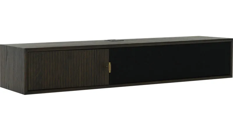 Råvika Vägghängd Tv-Bänk 133 cm, Brunlackad ek