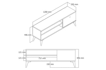 Reyne Tv-bänk 120 cm - Natur - Products - Möbler - TV- & Mediamöbler - TV bänk & mediabänk