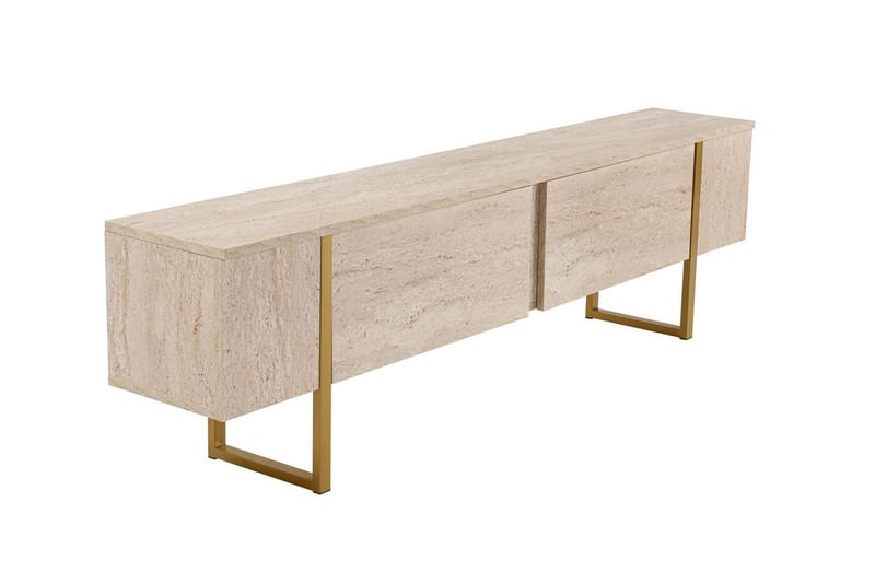 Serenity Tv-bänk 180x30 cm - Travertin/Guld - Products - Möbler - TV- & Mediamöbler - TV bänk & mediabänk