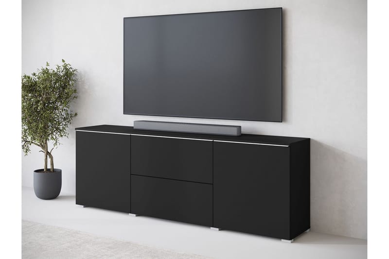 Sherie Tv-bänk 180 cm - Svart - Products - Möbler - TV- & Mediamöbler - TV bänk & mediabänk
