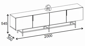 Truvia TV-bänk 200x55x35 cm - Antracit och svart - Products - Möbler - TV- & Mediamöbler - TV bänk & mediabänk