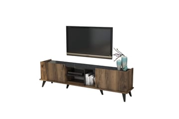 Tv-bänk & mediabänk Challur Tv-bänk 180 cm Valnöt,Svart - Products - Möbler - TV- & Mediamöbler - TV bänk & mediabänk