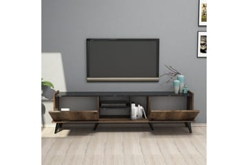 Tv-bänk & mediabänk Challur Tv-bänk 180 cm Valnöt,Svart - Products - Möbler - TV- & Mediamöbler - TV bänk & mediabänk