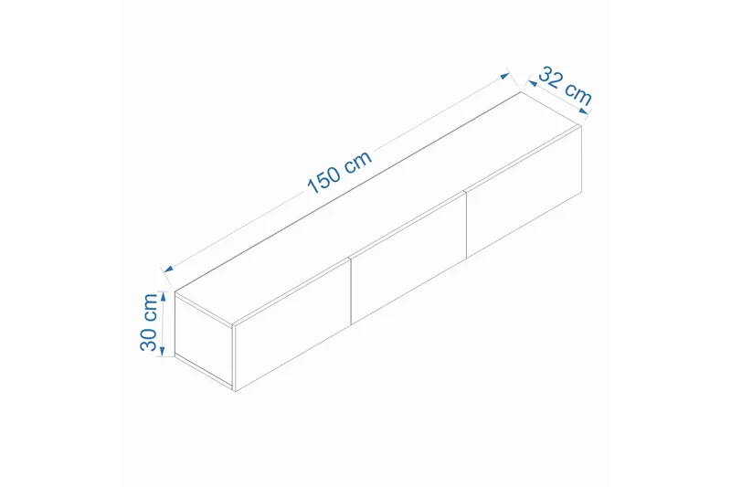 West Tv-bänk 150 cm - Vit/Brun - Products - Möbler - TV- & Mediamöbler - TV bänk & mediabänk