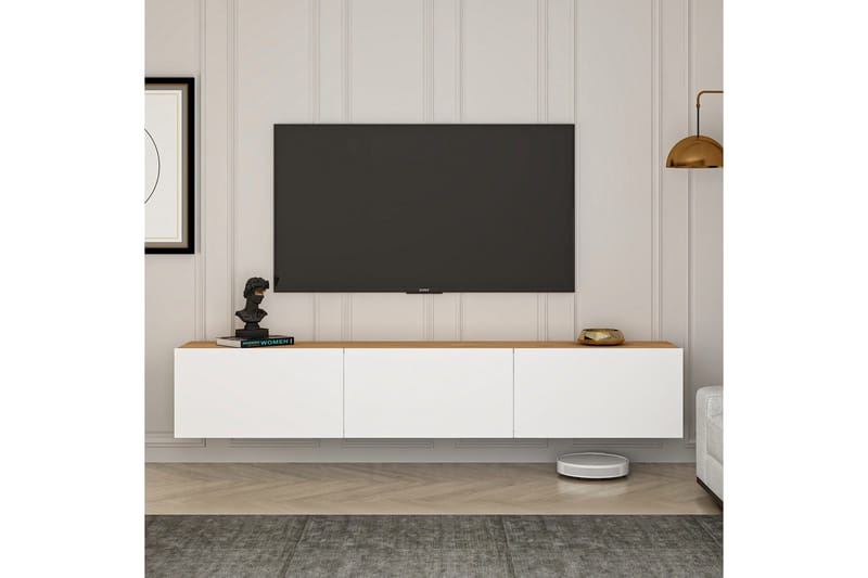 West Tv-bänk 150 cm - Vit/Brun - Products - Möbler - TV- & Mediamöbler - TV bänk & mediabänk