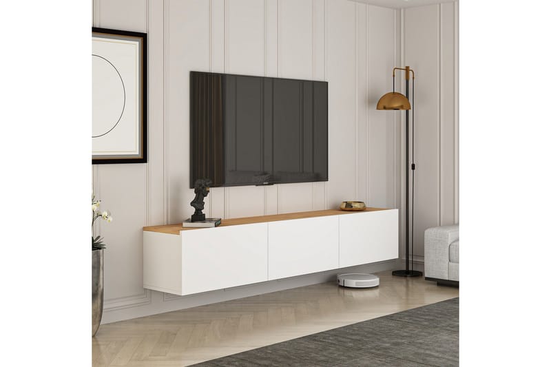 West Tv-bänk 150 cm - Vit/Brun - Products - Möbler - TV- & Mediamöbler - TV bänk & mediabänk