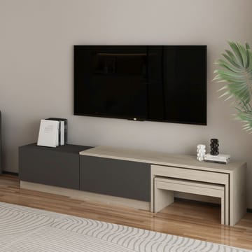 Zalven TV-bänk 180x36x30 cm - travertin och antracit - Products - Möbler - TV- & Mediamöbler - TV bänk & mediabänk