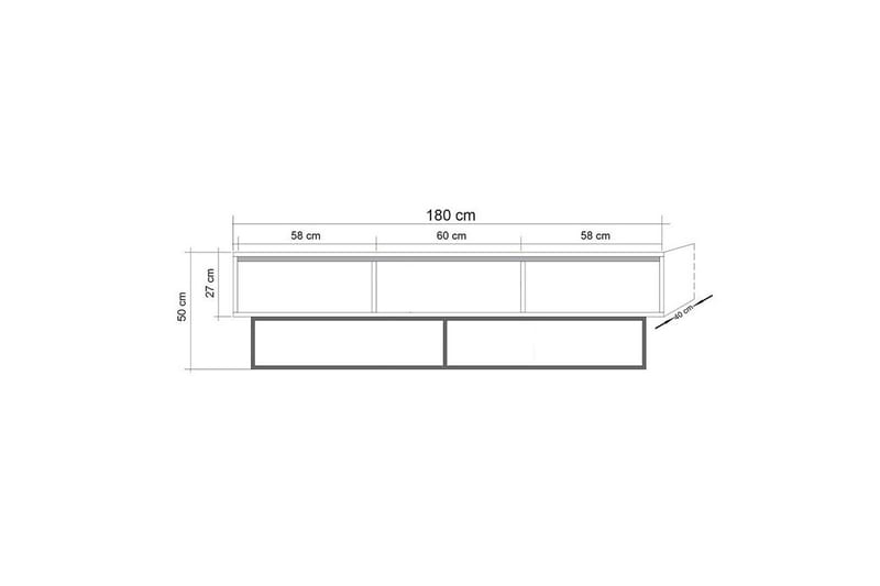 Zefiria Tv-bänk 180 cm - Mörkbrun/Svart - Products - Möbler - TV- & Mediamöbler - TV bänk & mediabänk