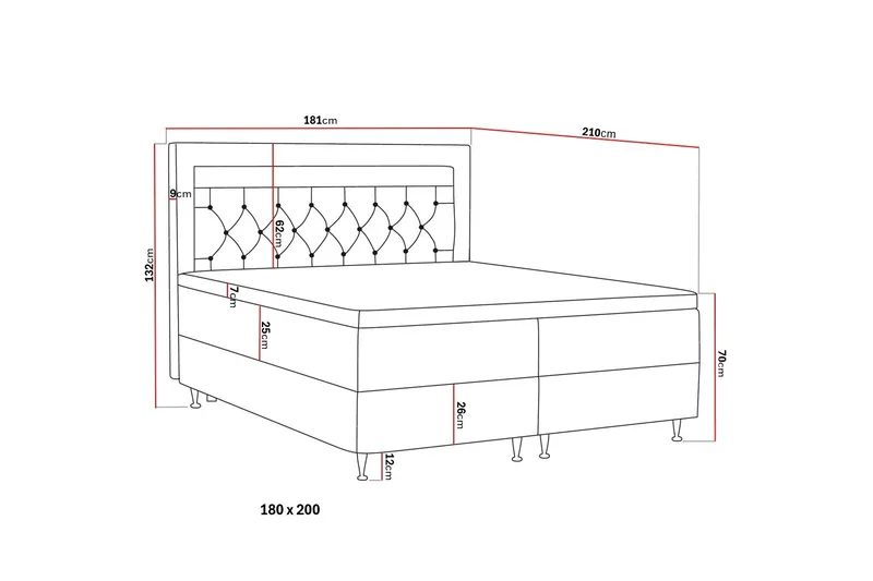 Alessia Komplett Sängpaket med Förvaring LED-belysning 180x200 cm - Grå / Ljusgrå - Products - Möbler - Säng - Säng med förvaring